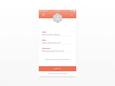 Daily UI 001 // Sign Up app dailyui sign up ux