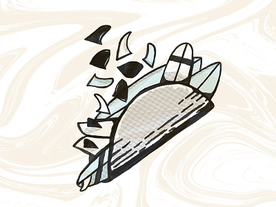Taco Surf ca california fin fins illustration la surfboard surfing taco ventura warp