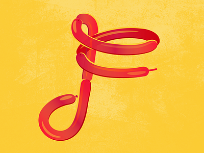 36 Days of Type - F 36days f 36daysoftype balloon clown f fun illustration lettering party type typography