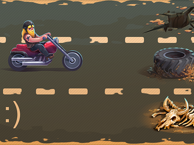 Biker biker desert game obstacle road