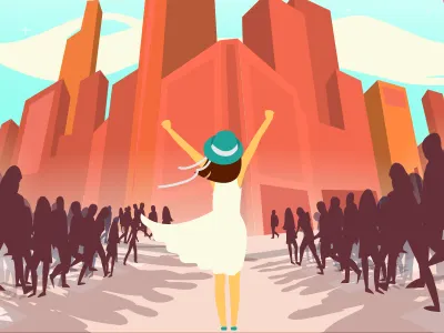 Big City Life city happy ny vector