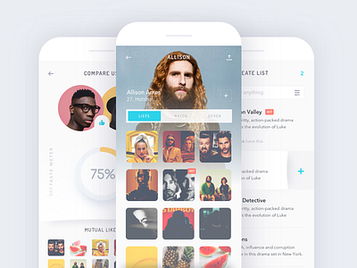 Threes Teaser compare fav home ios list profile taste ui ux