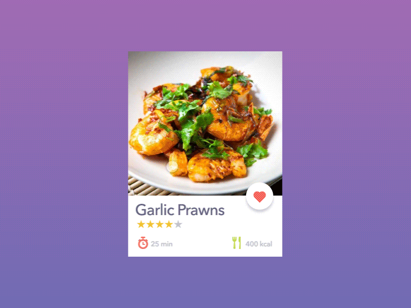 Recipe Widget animation food gif prawns recipe ui widget