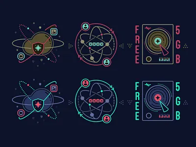 safe, connect, free app icon ui ux