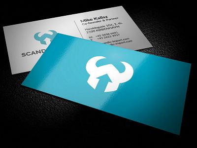 Scandic Import - Logo & Business Cards blue business card clever helmet horn import logo minimal nordic scandic smart viking