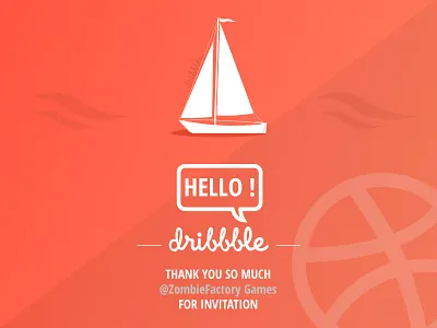 Hello Dribbble boat dribbble first hello illustration illustrator inspiration shot vector