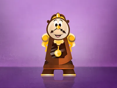 Cogsworth beauty and the beast character clock cogsworth disney illustration vector