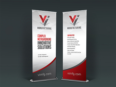 Vi Manufacturing: Roll-Up Banners banner brand development career fair higher ed manufacturing metalworking print design roll up banner