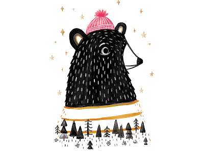 Creature Series Character 1: Bear animals bear illustration nature print wildlife