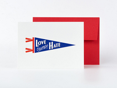 Love Trumps Hate donald flag greeting card lettering love pennant trump type typography