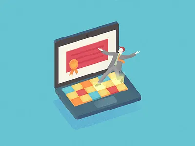 Office dancefloor award certificate dancefloor dancing guy laptop lighting office retro