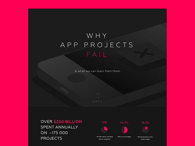 Why app projects fail - INFOGRAPHIC app charts data visualization infographic