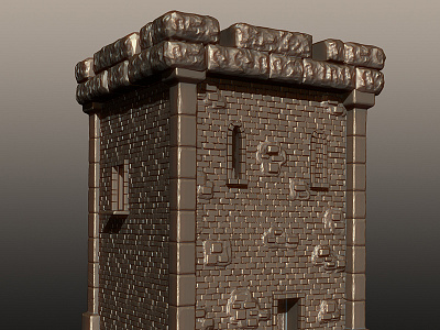 Fort_Fortress_tower_Hipoly 3d 3dmax 3dsmax hipoly