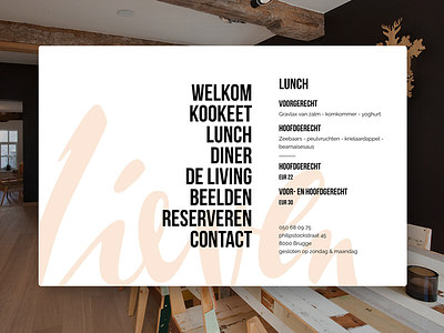 website - lieven clean digital minimal restaurant typography ui ux web development webdesign wordpress