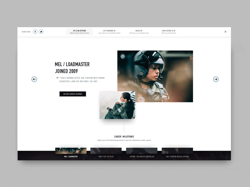 Air Force Homepage Animation (Part 1/2) air animation carousel defence fade force hero jet military plane scroll selection
