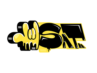 Sat HandsUp digital graffiti hand logo sat throwup urban