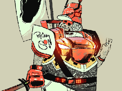 Urban Samurai character design illustration