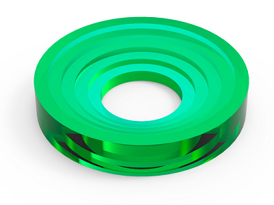 Extrusion Cicle blue circle. green concept personal playing test