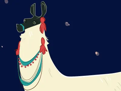 Lovely Llama animal cartoon children fairy tale illustration llama vector