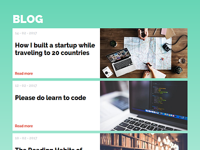 Blog article blog code css design feed html js minimal ui ux