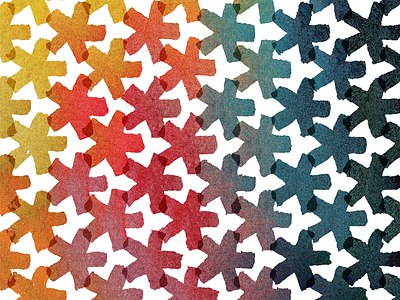 Watercolor Pattern blue green orange red stars watercolor yellow