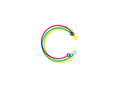 C+Wire c cable colorful letter logo overlay transparent wire