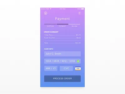 Daily UI 002 // Credit Card Checkout app card credit dailyui payment ux