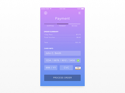 Daily UI 002 // Credit Card Checkout app card credit dailyui payment ux
