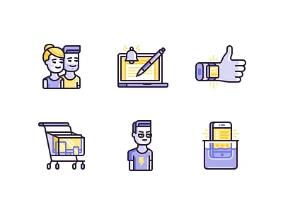 Gadget News character color device geek icons line