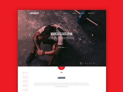 Lions Den Landing Pg - first draft fitness gym minimal simple ui visual