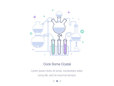 Cook Some Crystal ae ai chemistry distilation icon illustration lab on boarding process science welcomepage