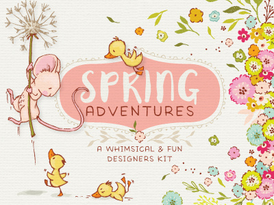 Spring Adventures character design design resources digital art illustration vector