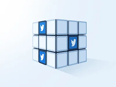 Twitter Ads 3d ads cube rubic cube twitter