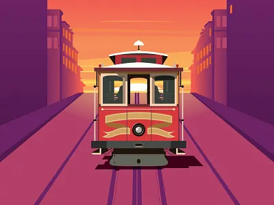 San Francisco Tram city drive san francisco tram transport transportation vecteezy vector art