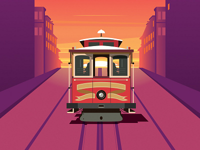 San Francisco Tram city drive san francisco tram transport transportation vecteezy vector art