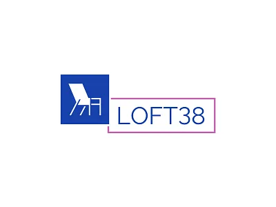 Loft38 blueprint building chair design frame furniture interior loft logo negative pink