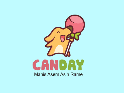 canday logo bear candy cute design dog explorer graphic illustration kids logo ping shop