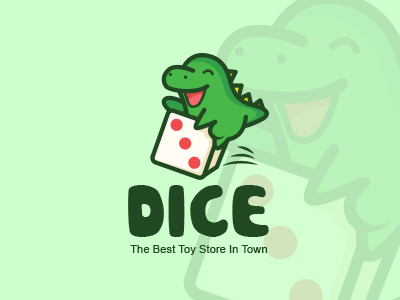 Dice Logo Design cartoon cute design dice dino fun game graphic illustration kids logo