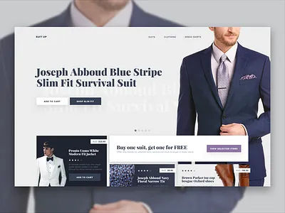 Suit Up - 003 daily ui e commerce landing page menswear suit