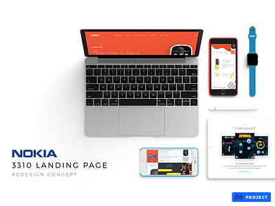 Coming Soon: Nokia 3310 Landing Page Redesign Concept 3310 concept flat interactive landing minimal mobile nokia page redesign ui ux