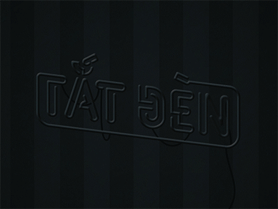 Turn off the lights animation electric light neon typography