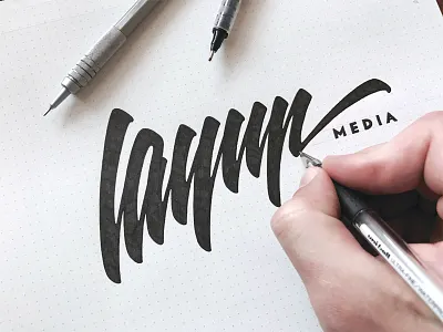 Layup Media brand branding hand writing identity lettering logo logotype sketch type typography леттеринг логотип