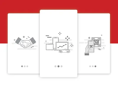 Onboarding Illustration Visitrust abstract design grey design hand design logo red visitrust