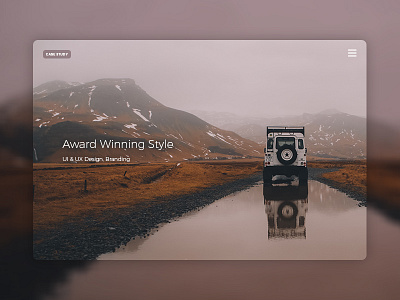 UX & UI Design, Branding Case Study Card blur branding card jeep mountains photo ui ux web web design winter