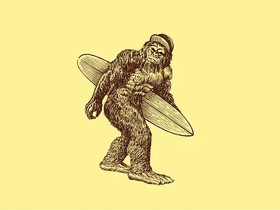 Wilde Supply Co / Surf's Up apparel bigfoot color drawing hand drawn illustration line surf wild yeti