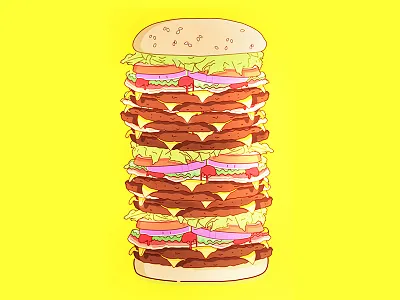 Burger art bun burger cheese food illustration junkfood