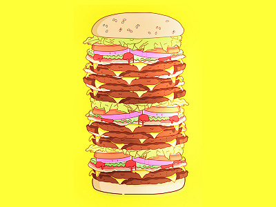 Burger art bun burger cheese food illustration junkfood