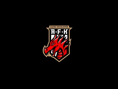 AFK III angry black brand brandidentity develop dragon game identity logo logos logotype red