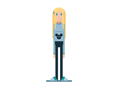 Me character flat flat design girl vector