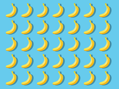 Fruit pattern banana blue flat fruit illustration pettern yellow